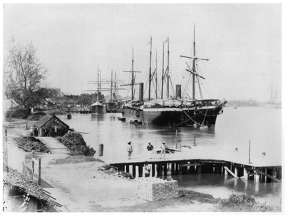 Liners of the Messageries Maritimes at Saigon, c.1900 by French Photographer